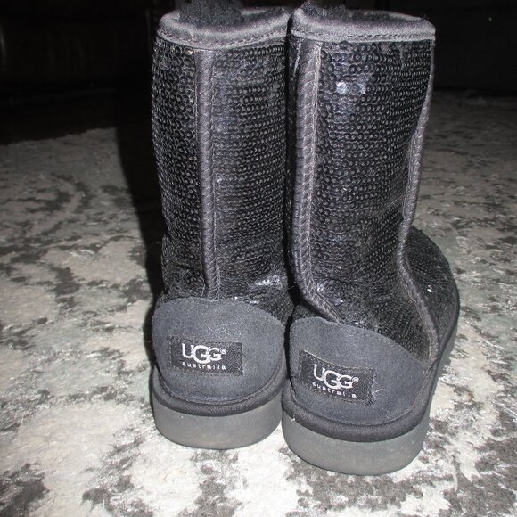 UGG Black Sequins Boots Woman’s 7 - Picture 4 of 7